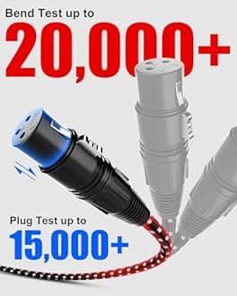 VANDESAIL Long XLR Cables 25ft 2 Pack, Nylon Braided XLR Extension Microphone Cable, OFC Shielded Balanced Male to Female Mic Cord for Preamp Recording Mixer Amplifie Speaker Black