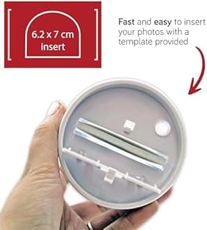 Snow Globe, Photo Frame Glitter Globe Ornament Dome holds 2 x 62 x 70 mm photos - Ho Ho Ho Design - Ideal Stocking Fillers, Personalised Gifts or Arts and Crafts Decorations (Multi)