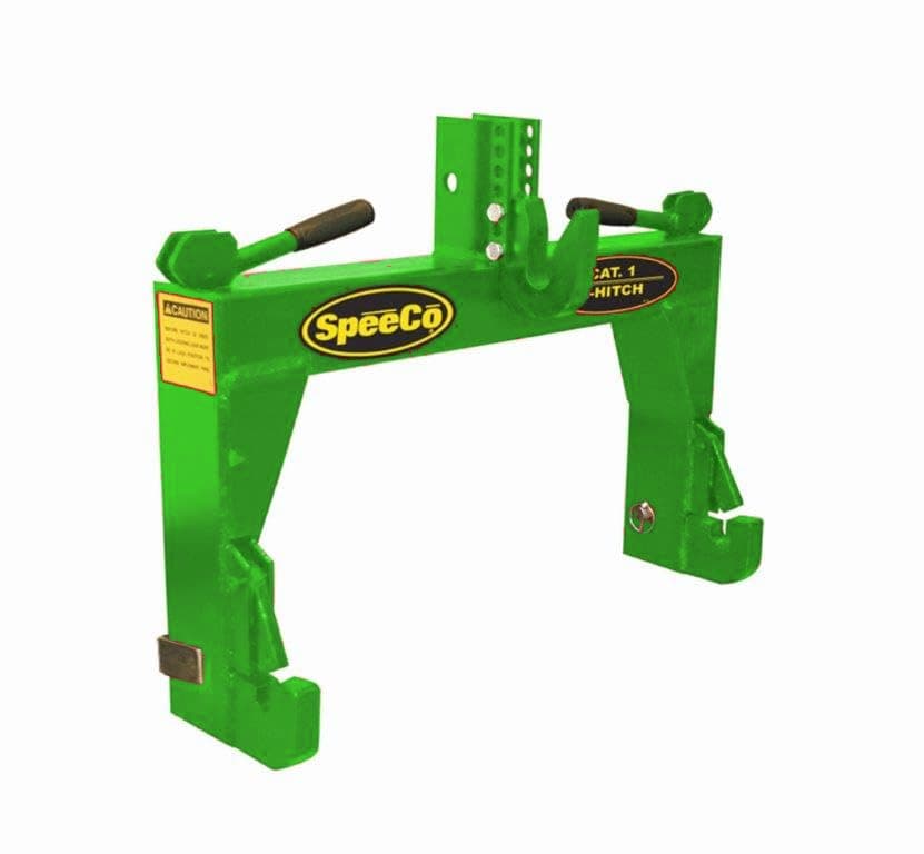 SpeeCo 3-Point Quick Hitch Category 1 Tractor Implement Adaption, No Bushings Required, Green Powder Coat, 2000 lb Lift Capacity