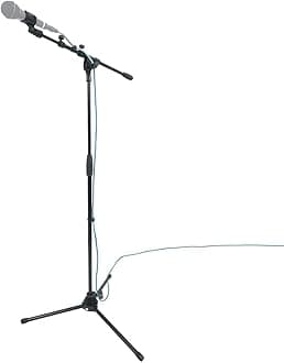 - RVMIC1 V2 Pro Audio Tripod Microphone Stand, Telescopic Boom, All-Metal Joints, Steel, Universal, Perfect for Studio & Live Performances