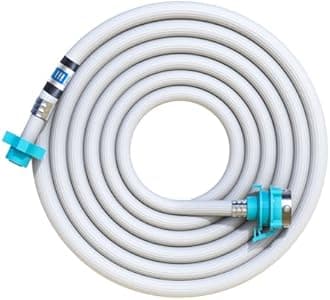Eightiz Flexible PVC Washing Machine Inlet Hose water pipe, Universal Water Inlet with Tap adaptor Connector for Top & Front Load Fully Automatic (10M)