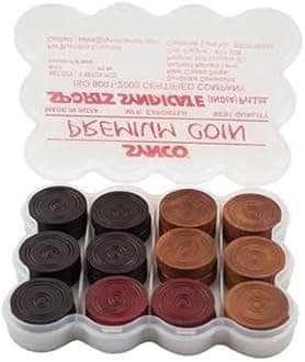 Synco Professional Wooden Carrom Coins Set | 24 Carrom Board Coins in Special Case (Premium)