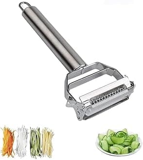 Panchhi Store 2 in 1 Stainless Steel Peeler for Vegetables and Fruits Multi-Functional Fruit Julienne Vegetable & and Fruit Peeler Double-Edged Swivel Design Slicer and Grater for Potatoes, Carrots
