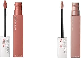 MAYBELLINE Super Stay Matte Ink Liquid Lipstick Makeup Long Lasting High Impact Color Up to 16H Wear Loyalist Light Pink Beige and Seductress Light Rosey Nude