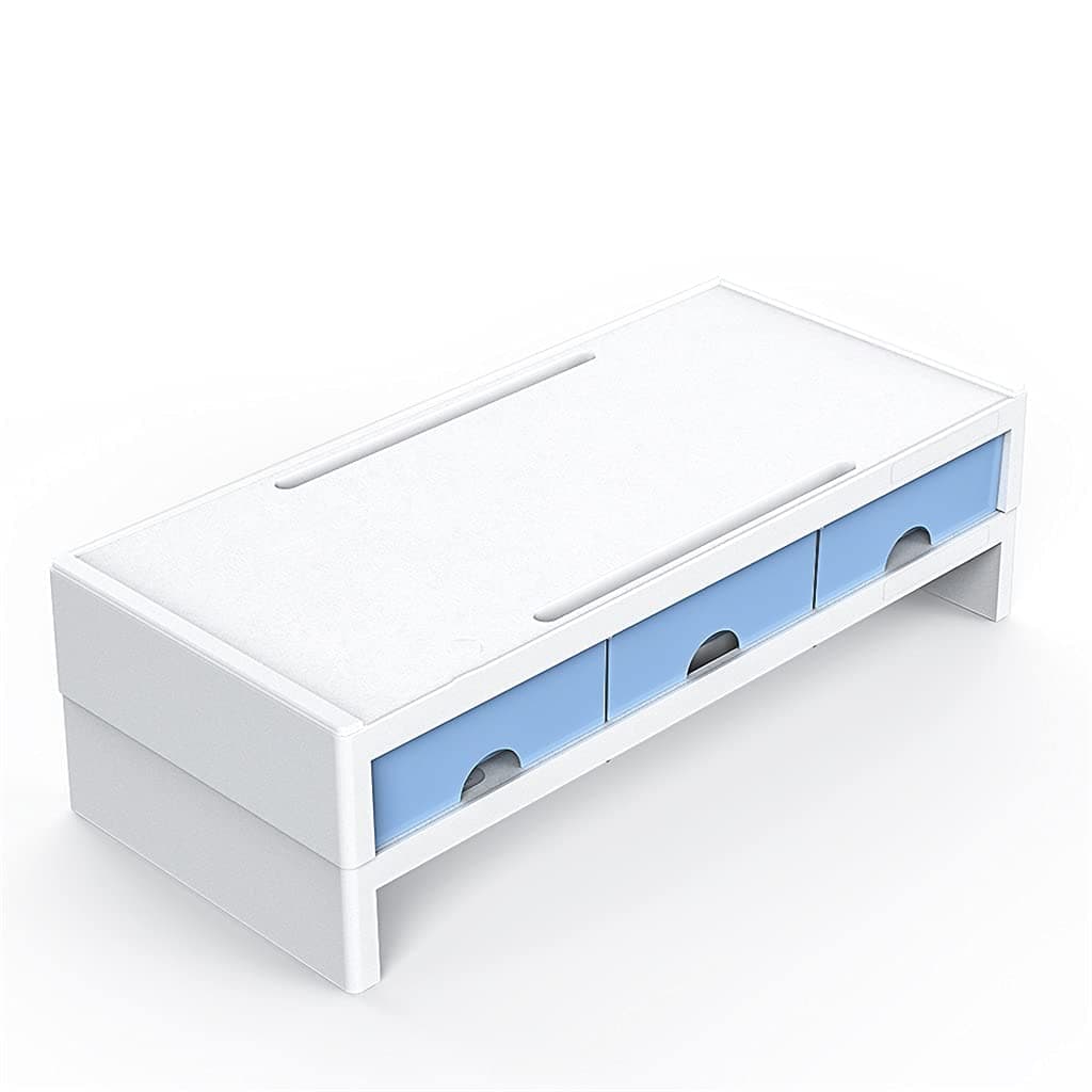 Multi-function Live view device Stand Riser Desktop Holder Bracket with 3 Drawer Storage Box Organizer for Home Office Laptop PC (Color : Gray, Size : Single) LEOWE