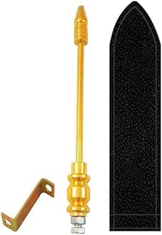 DECTEMS Golden Car Flag Rod with Bracket and Cover - Universal Fit for All Car Models Judgement Rod Corner Rod (Black Cover)