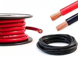 Hi-Flex Battery Cable 16mm² - 95mm² Black & Red PVC Heavy Duty Flexible Copper Welding Wire Starter Inverter Cable (70mm, 485 Amps, Red, 1 Metre)