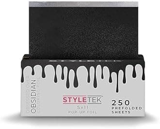 Pop-Up Aluminum Foil Sheets, OBSIDIAN, 5x11, 250 Sheets per Box, Salon Professional