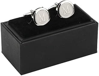 Dannyshi Mens Classic Stainless Steel Initial Cufflinks 26 Alphabet Initial Letter Cufflinks Business Wedding Shirts A-Z