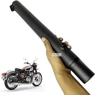Dhe Best Bike Bend Pipe Catalitic convertor Silencer Exhaust Connector Black for BS6 Model Compatible with RE Reborn Classic 350.