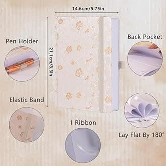 TIEFOSSI Dotted Journal Notebook for Women Men, A5 Journals for Writing, 160gsm 190 Pages Thick Paper, Perfect for Office & Home School Supplies, 8.4 X 5.8 In