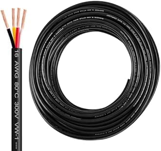 16 Gauge Wire 4 Conductor,16 AWG Electrical Wire Stranded PVC Cord Oxygen-Free Copper Cable,200FT 4 Core Pure Copper Flexible Cable Wire for LED Lamp Lighting Strips Automotive (16AWG-4C, 200FT)…