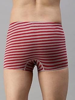 Lux Cozi Men’s Premium Cotton Inner Elastic Fashion Striped Semi Long Trunk| Striped Trunk for Men |Regular fit Striped Semi Long Trunk for Men | Colors and Stripes May Vary | Pack of 2