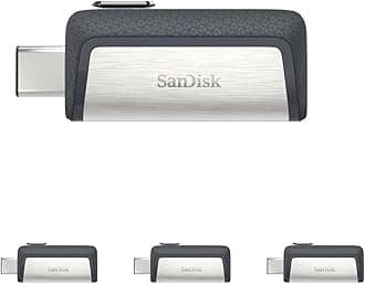 SanDisk 128GB Ultra Dual Drive USB Type-C - USB-C, USB 3.1 - SDDDC2-128G-G46, Gray (Pack of 4)
