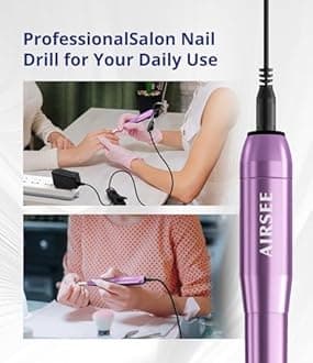 AIRSEE Studio Basic Adapter Portable Electric Nail Drill Machine for Professional, EFile for Acrylic Gel Nails and Manicure Pedicure Polishing Shape, Electric Nail File Kit for Salon Purple