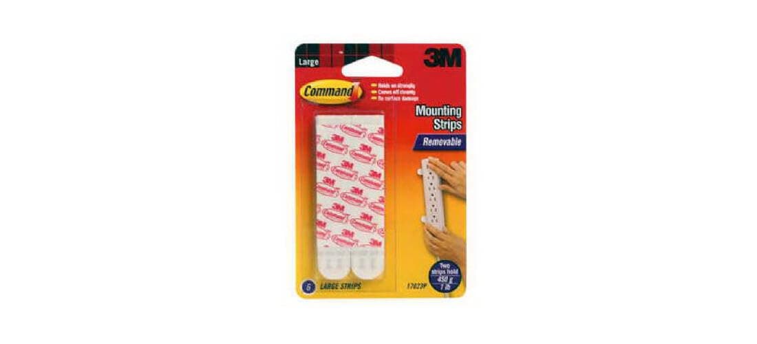 Command Large Adhesive and Mounting Refill Strips, 8 Strips - Damage Free Hanging - Holds up to 4.4 kg