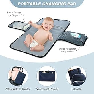 LOVEVOOK Diaper Bag Backpack, Quilted Baby Bag with Changing Pad & Pacifier Holder, Waterproof Travel Diaper Bags for Baby Boys Girls, Stylish and Large Capacity,Blue