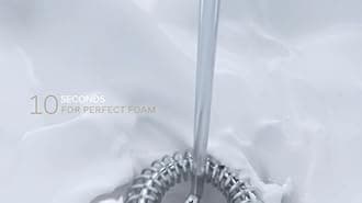 PowerLix Milk Frother Handheld Whisk - Electric Milk Frother Foamer with Stainless Steel Stand,15-20s, Powerful 19000rpm, Mini Drink Mixer Coffee Frother for Latte, Cappuccino, Hot Chocolate