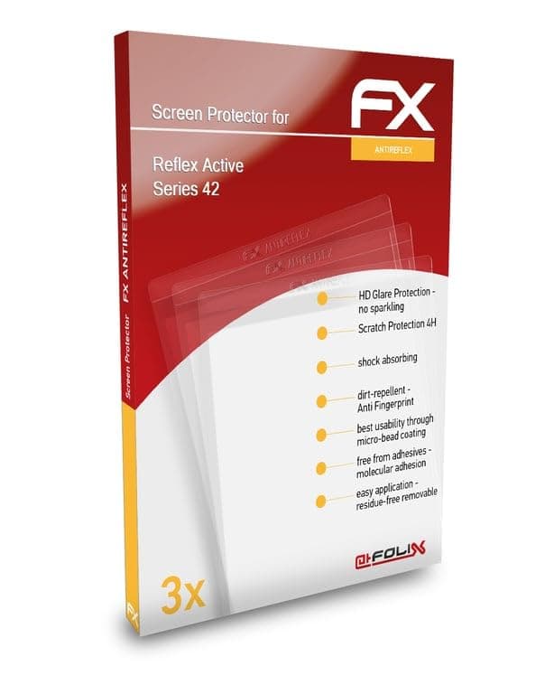 Screen Protector compatible with Reflex Active Series 42 Screen Protection Film, anti-reflective and shock-absorbing FX Protector Film (3X)