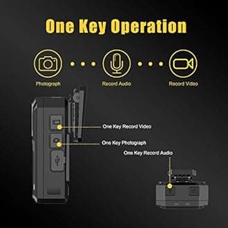 Aolbea 1440P HD Polica Body Camera Build-in 64GB,Body-Worn Camera with 2.0 Inch Display,Night Vision,Security Guards, Portable,Night Vision, Waterproof, Shockproof,Audio，Law Enforcement