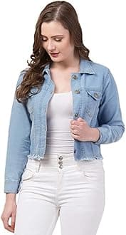 FUNDAY FASHIONWomen Denim Standard Length Full Sleeve Solid Jacket