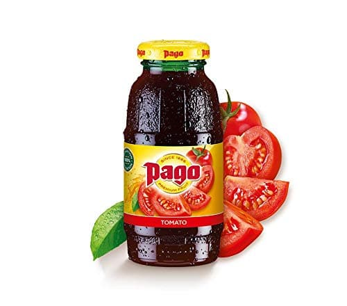 Pago – Tomato - 100% Natural Fruit Juice Drink, Vegan Friendly and Gluten Free, 200ml (Pack of 12 Bottles)