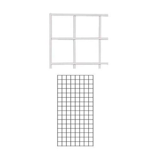 White Wire Grid Wall Panel 2 X 4 Feet - Case of 2