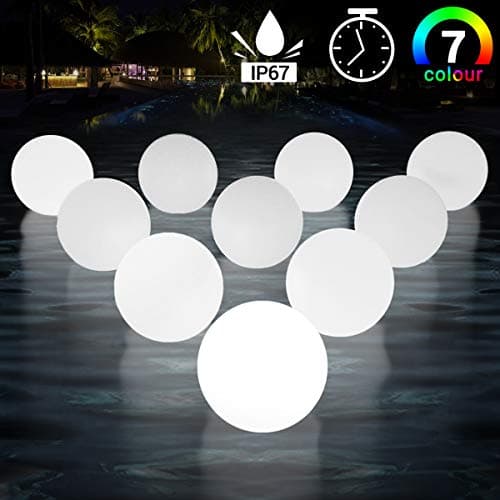 Upgrade Floating Pool Light Ball with Timer, IP67 Full Waterproof, RGB Color Changing LED Pool Balls Battery Operated Light Up Bath Toys, Night Light, Decor Lights Kid Toys(9 Packs)