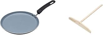 KitchenCraft Ceramic Non Stick Induction-Safe Crêpe and Pancake Pan, 24 cm & Wooden Pancake/Crêpe Spreader
