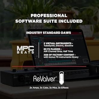 M-Audio M-Track Solo – USB Audio Interface for Recording, Streaming and Podcasting with XLR, Line and DI Inputs, Plus a Software Suite Included