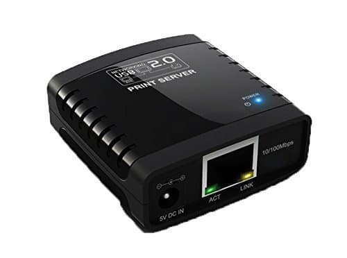 USB 2.0 LRP Print Server Share a LAN Networking USB Printer Ethernet Adapter Black
