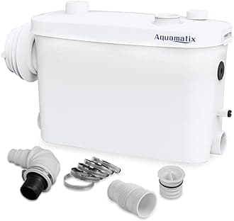 Aquamatix Macerator Pump 400W Sanitary Sewage Pump 100L/min 3 inlets for Wall-Hung Toilets 7m Vertical Pumping Distance with Carbon Filter