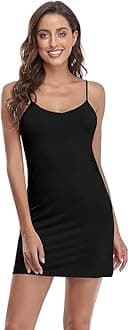 Full Slip for Women Inner, Long Slips for Women for Dresses, Long Slip for Women Inner, Under Dress Spaghetti Mid Thigh Length Slips Undergarment Nightwear