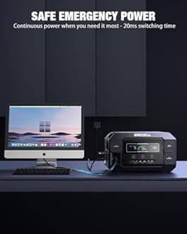 GRECELL Solar Generator 2200W Portable Power Station 1126Wh (4800W Peak), 1.25Hrs Fast Charging, LiFePO4 Battery Pack with 4×2200W AC Outlets, 2×PD 100W, Solar Generator for Home Use Outdoor RV