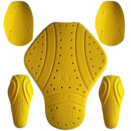 5 PC - CE Level 2 certified armor pads l Level 2 Approved Back, Shoulder And Elbows armor protector inserts for Motorcycle Jackets., Yellow-5 Pieces Set, One size