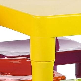 (Vibrant) - Tot Tutors Kids Plastic Table and 4 Chairs Set, Vibrant Colours
