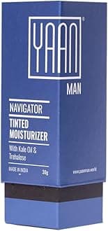 YAAN MAN Tinted Face Moisturizer for Men | With Goodness of Kale Oil & Trehalose | Moisturisers + Foundation | Healthy and Balanced Skin | For All Skin Type (Dark), 30 gm