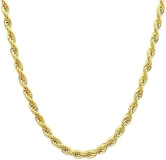 14K Solid Yellow Gold Diamond Cut Rope Chain Necklace, Available in 1.5mm,2mm,3mm and 4mm Thickness For Women and Men 16-36 Inch Lengths