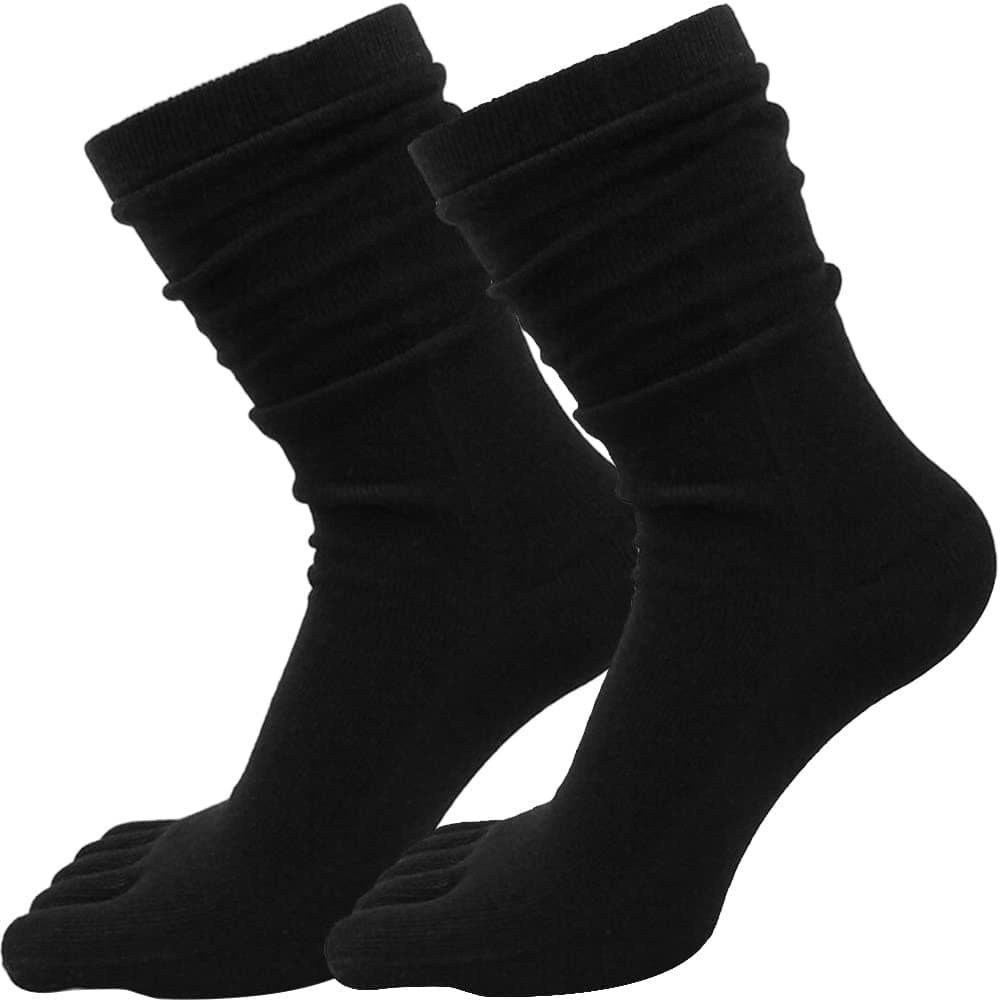 Toe Socks, Crew Five Finger Toe Socks, Toe Divider Socks, Mid Calf Yoga Socks for Women Fit EU Shoe Size 36-42