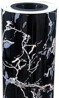 STARLITE ENTERPRISES Black Glossy Marble Self Adhesive Wallpaper for Almirah Cupboard, Floor, Tabletop, Wall, Fridge,Door Decorative Furniture Interior & Renovation(Black Glossy ,16 X 48 Inch)