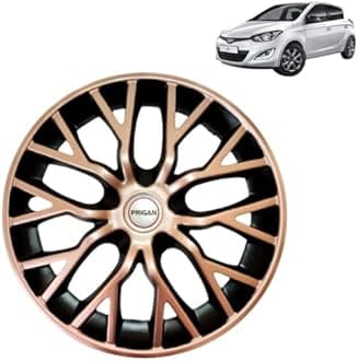 PRIGAN i20 Elite Copper Black Wheel Cover 14" for -i20 Elite (Set of 4 Pcs) (Press Fitting) Model- Phantom Copper 14