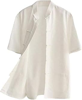 100% Cotton Short Sleeve Kung Fu Shirt – Traditional Chinese Martial Arts Top for Men & Women