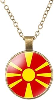 World Most Countries Flag Zinc Alloy Necklace Pendant Necklace for Men Women