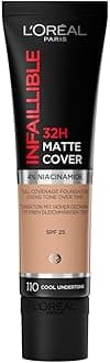 Cover Liquid Foundation, With 4% Niacinamide, Long Lasting, Natural Finish, Available in 20 Shades, SPF 25, Infallible 32H Matte Cover, Shade 155, 30ml