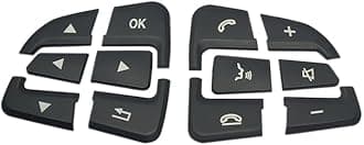 Black Car Steering Wheel Button Cover Trim Sticker lnner Decoration Compatible with Mercedes Benz A B GLA CLA GLS GLE CLS SL (Arrow Model)