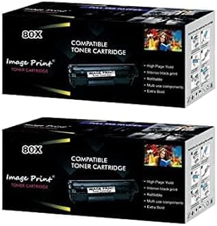 80X Black / CF280X Toner Cartridge Compatible with HP M401, M401d, M401dn, M401dne, M401dw, M401n, M425, M425dn, M425dw Printer (Pack of 2)