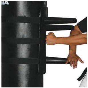 DZOTMYN: Wing Chun Dummy Trainer for Adults, Black, Kung Fu, Punching Bag Accessory