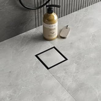 Neodrain 4-Inch Square Shower Drain with Removable Tile Insert Grate,Matte Black 304 Stainless Steel,CUPC Certified, Includes Hair Strainer