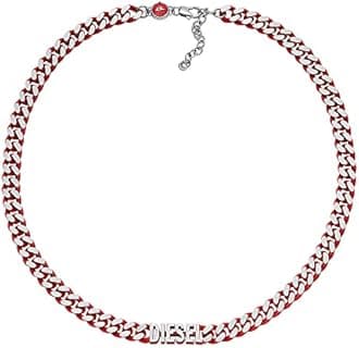 Diesel DX1416040 Men's Steel Necklace Length: 450 mm + 50 mm, Width: 21.9 mm, Height: 8 mm Red Stainless Steel Necklace