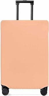 Peach Pink Travel Luggage Cover, Minimalist Valentines Solid Color Anti-scratch Travel Suitcase Protector Covers, Washable Elastic Baggage Covers Fit 19-21 Inch Carry on Luggage